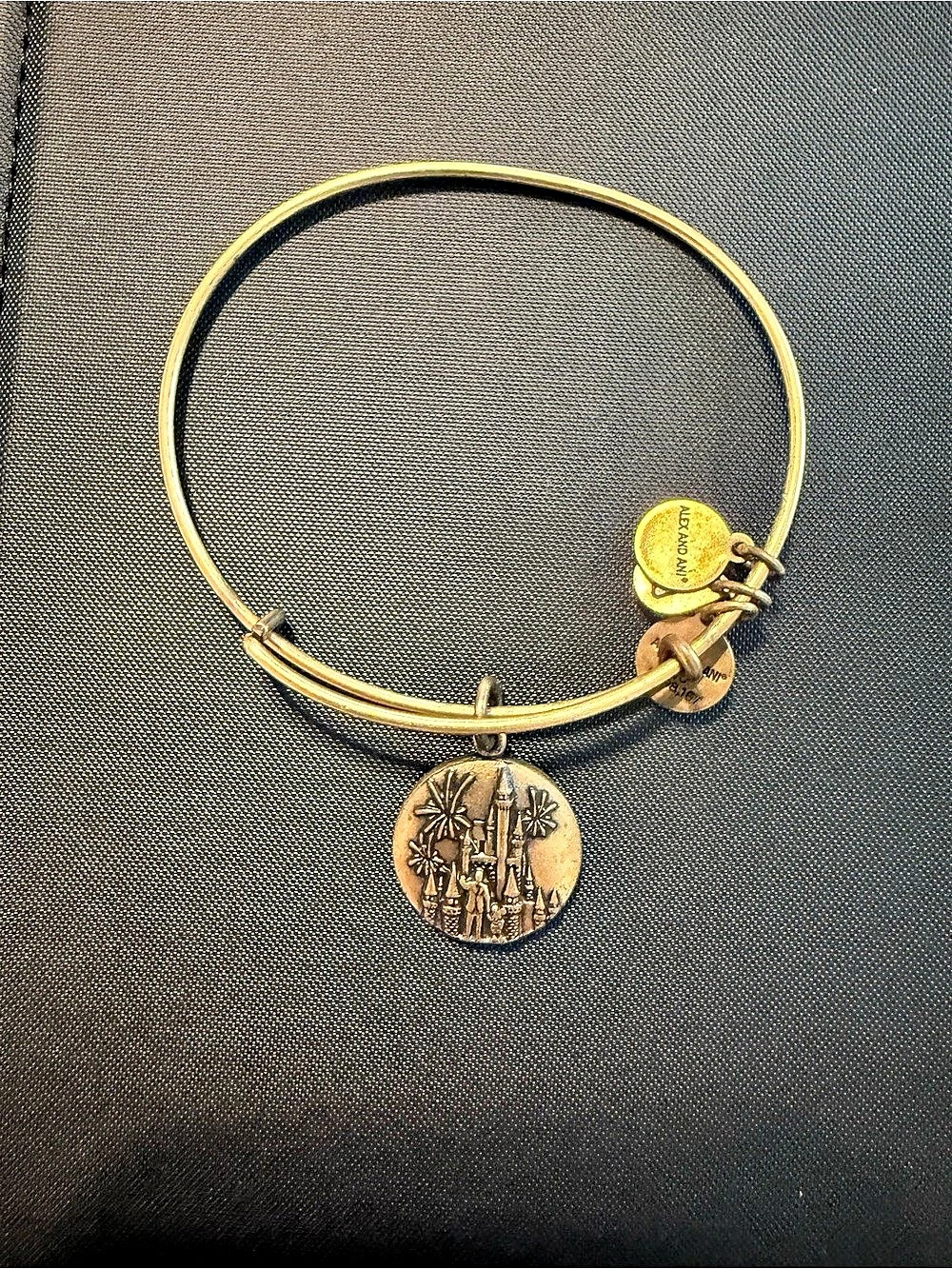 Alex and Ani Disney Parks Cinderella Castle Charm Bangle Gold